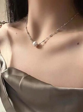 天然淡水珍珠强光基本无暇S925银仙女项链时尚气质直播跨境a2887