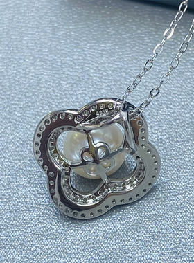 天然淡水养殖8-9mm强光珍珠S925银女项链吊坠金典日常精致轻a2883