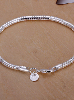 钻石之乡河南商丘欧美热卖时尚个性 铜镀银蛇骨手链 厂家供a2736