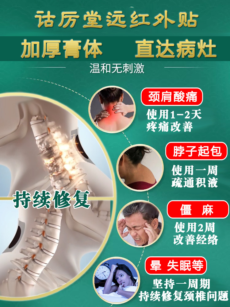 颈椎贴颈椎病专用贴膏富贵包消除热敷膏药神器正品肩周药膏酸痛 - 图2