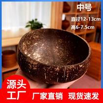 Yogurt Coconut Bowl spoon Vietnam Natural coconut shell Bowl Packaging Factory Hainan Coconut Bowl Suit Salad Bowl