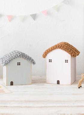 阿楹 可爱日系治愈木屋房子摆件家居装饰玄关柜化妆台迷你小物件