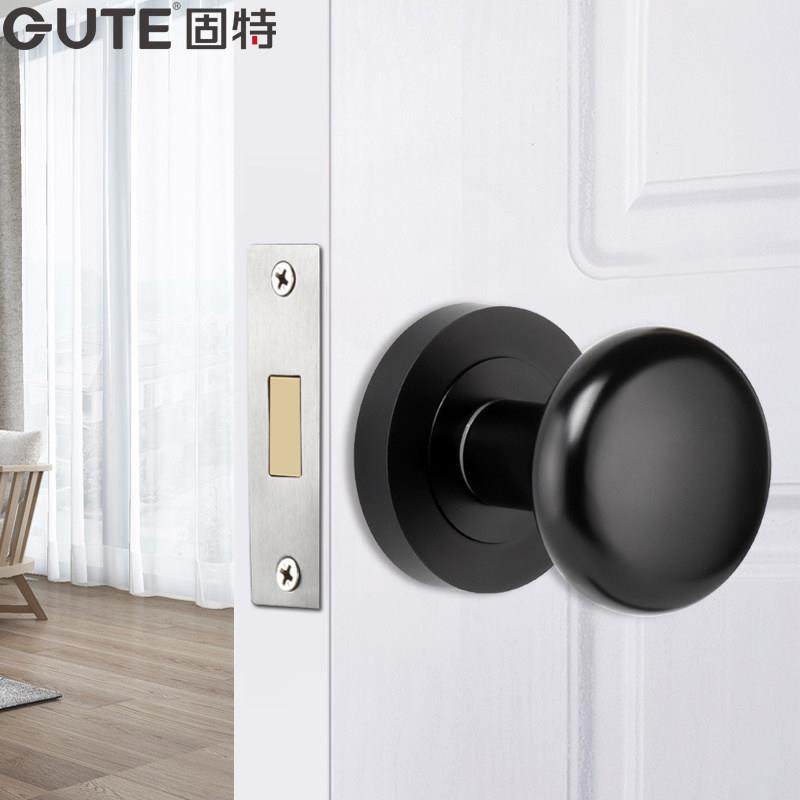 固特隐形门锁现代简约卧室室内静音分体锁家用通用型黑色球形门锁,淘宝优惠券,粉丝福利购,淘宝优惠卷
