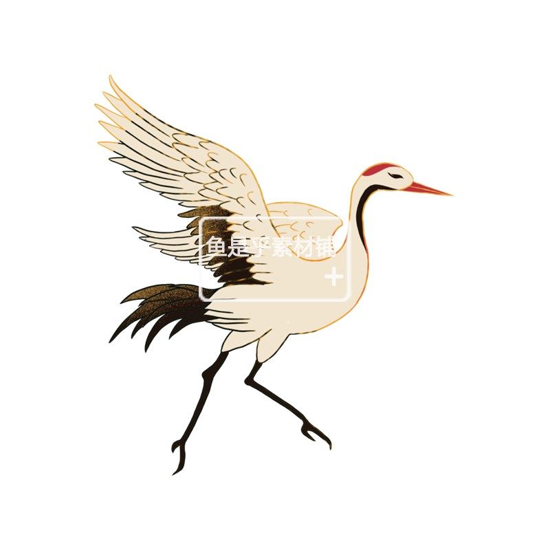 中国风仙鹤丹顶鹤白鹤古典复古免扣元素png格式模板海报设计素材,淘宝优惠券,粉丝福利购,淘宝优惠卷