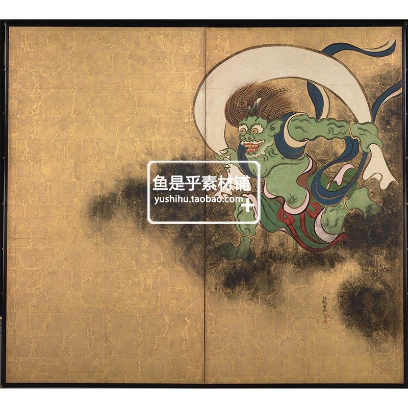 风神雷神图屏风日本神话人物江户时代艺术绘画参考电子版图片素材,淘宝优惠券,粉丝福利购,淘宝优惠卷