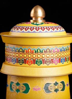 藏传插电唐多括罗五行电动转金轮财神绿度母药师观音文殊装饰摆件