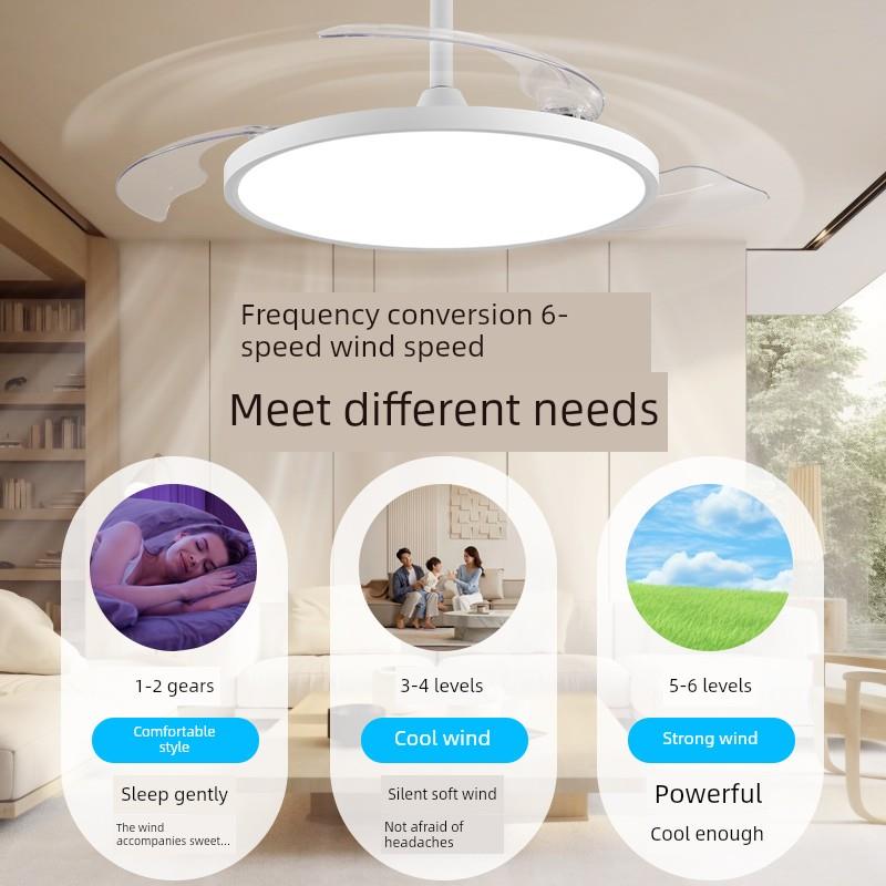 次介绍照明变频吊扇灯客厅家庭餐厅卧室灯无闪烁无声隐形集成吊灯 - 图1