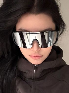 韩版春夏季连体片墨镜大脸防风