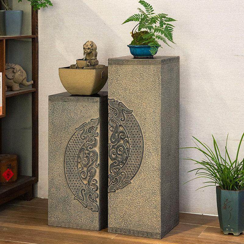 陋石坊新中式室内展示柱摆件客厅玄关招财流水底座庭院落地装饰柱,淘宝优惠券,粉丝福利购,淘宝优惠卷