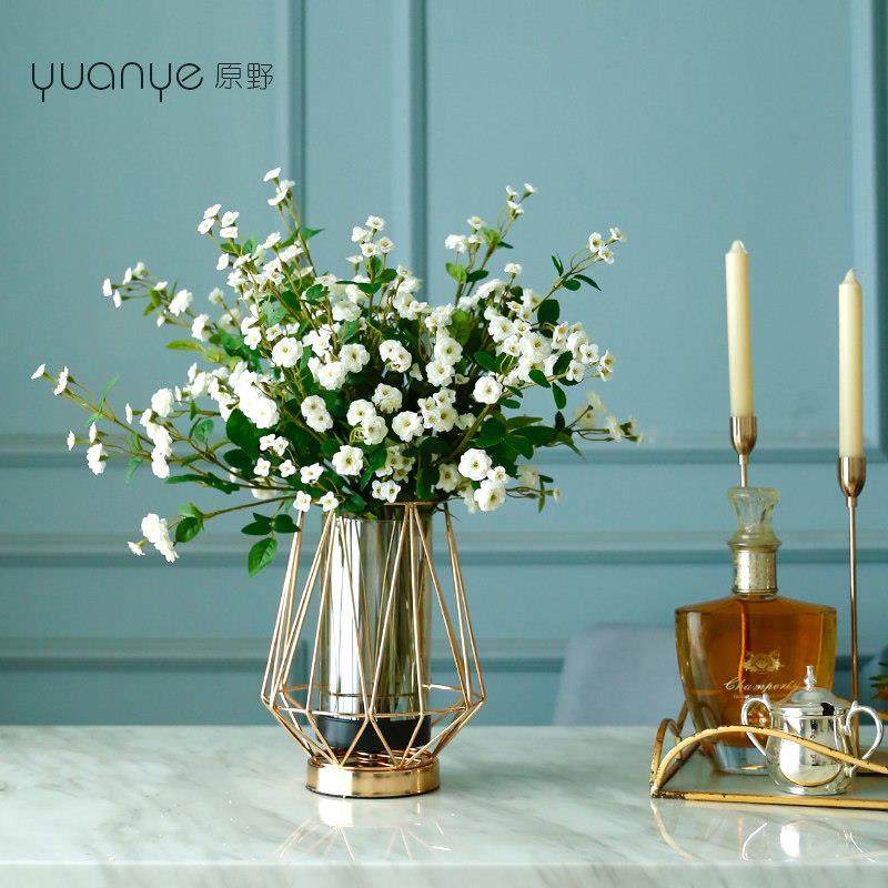 彷真花蔷薇轻奢高档客厅房间餐桌摆花家居花束装饰假花花艺摆设件,淘宝优惠券,粉丝福利购,淘宝优惠卷