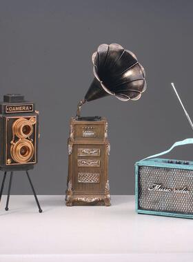 创意小提琴钢琴吉他摆件工艺品家居饰品模型复古怀旧仿真道具室内