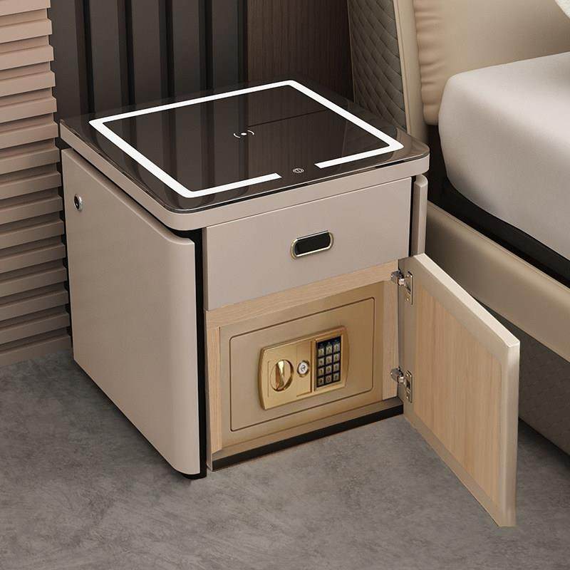 卧室智能床头柜保险柜一体简约现代多功能带保险箱实木床边柜带灯,淘宝优惠券,粉丝福利购,淘宝优惠卷