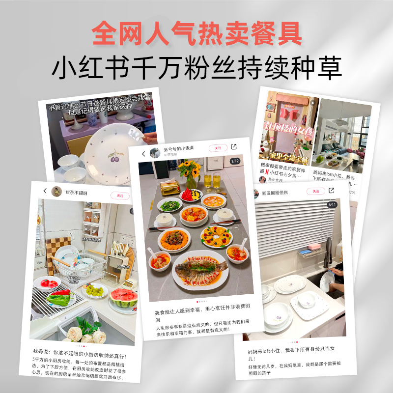 CORELLE康宁餐具美国进口樱花玻璃泡面饭碗盘高颜值送礼家用套装 - 图1