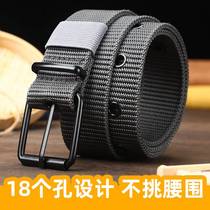 Boy Belt Student Military Training Mens Canvas Outdoor Retro Denim Work Dress Pants With Pin Buttoned Head Mens Woven Belts