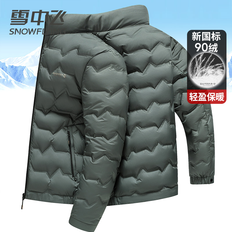 雪中飞轻暖羽绒服男立领短款小个子显高鸭绒服装轻便南方冬季外套