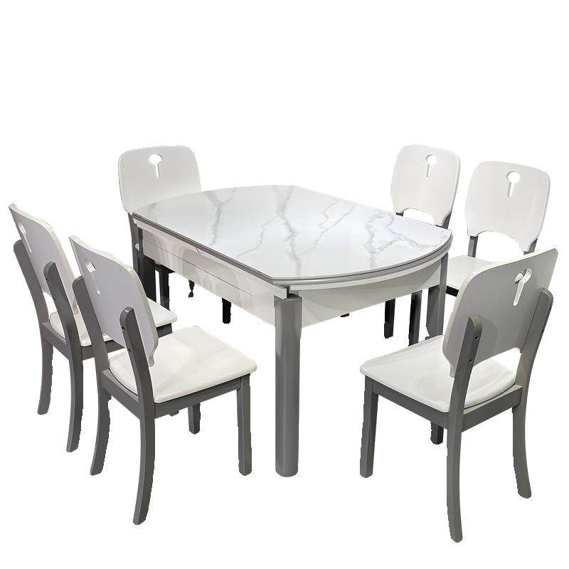 简约现代岩板实木餐桌椅组合小户型方圆两用可伸缩餐厅经济型餐桌,淘宝优惠券,粉丝福利购,淘宝优惠卷