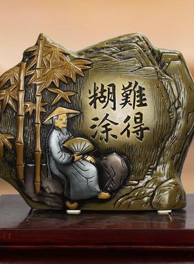 非遗彩陶瓷国风立体中式装饰柜玄关办公室书柜禅意摆件乔迁礼品