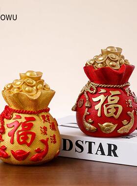 年年有余摆件红色鲤鱼福字寓意好的摆设客厅电视柜酒柜家居装饰品