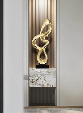 现代无障碍豪华酒店大堂饰品俱乐部入口通道抽象客厅电视柜地板雕