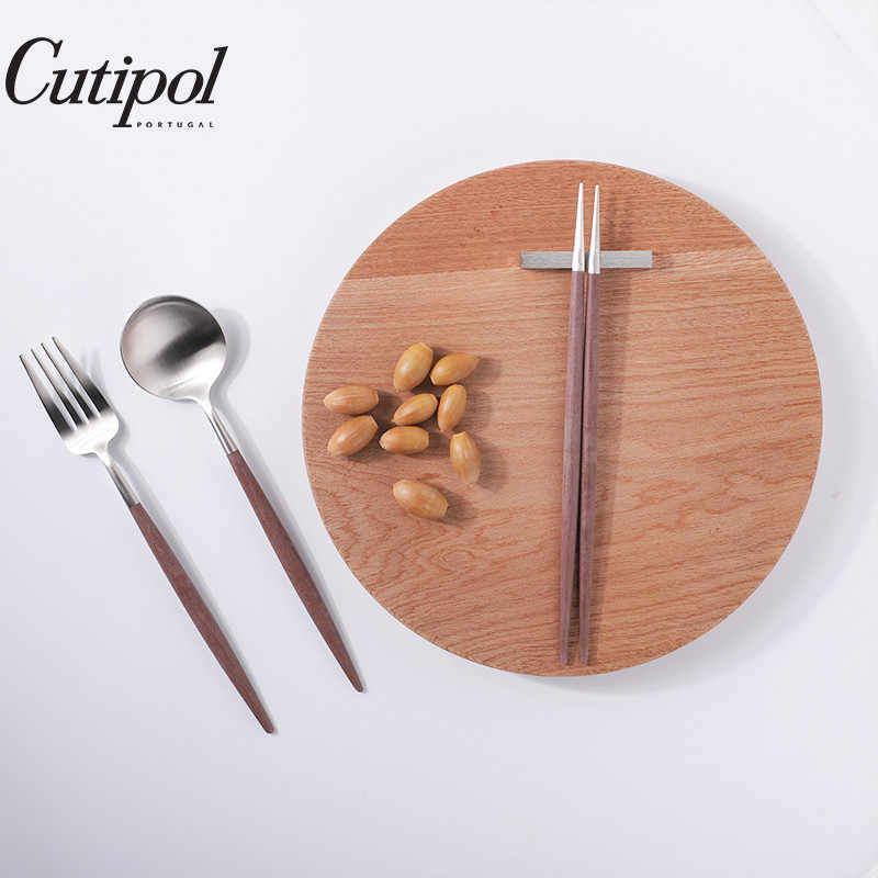葡萄牙cutipol刀叉美拉德复古西餐具牛排餐具刀叉套装甜品勺子棕 - 图1