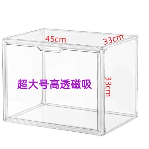 头盔收纳盒超大号亚克力展示盒防尘防氧化娃娃玩偶手办包包收纳柜 - 图3