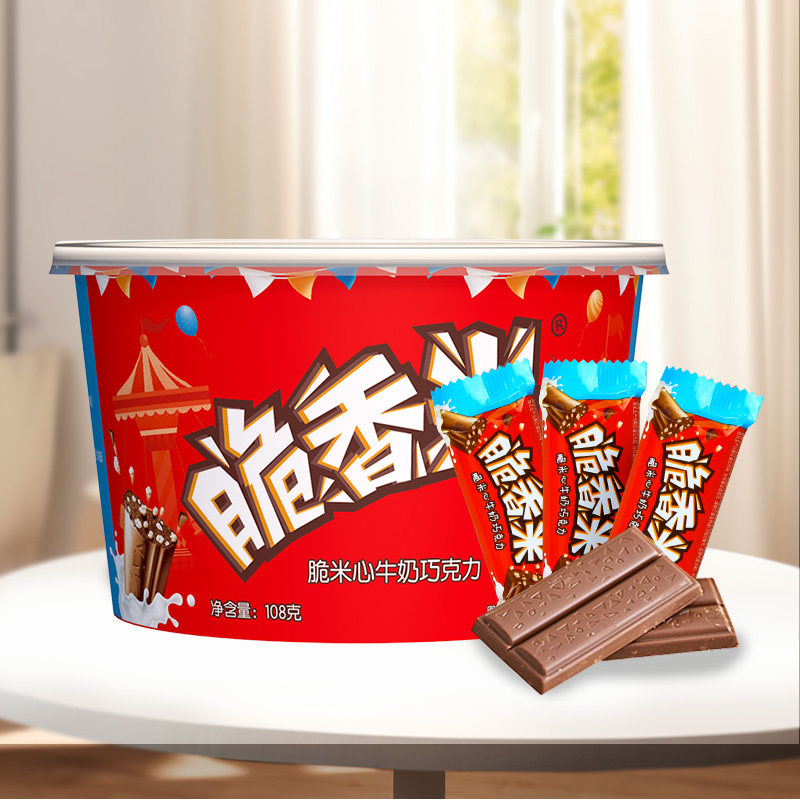 脆香米牛奶巧克力108g+德芙丝滑112g碗装组合装分享零食礼盒装