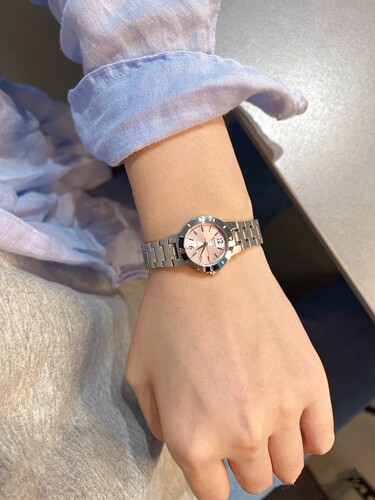 卡西欧手表女Casio LTP-1177A-4A1粉色钢带简约轻巧石英女士手表 - 图1
