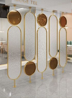 极速北欧家用客厅玻璃屏t风院隔断墙可旋转办公室遮挡屏风装饰