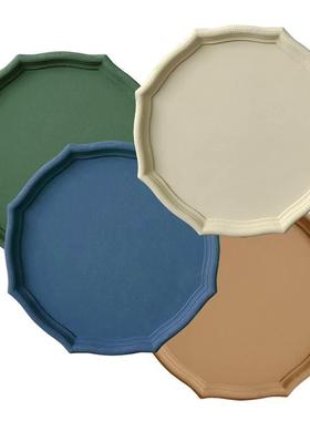 极速l冷色调干果托盘 莫韩摆式裱C花造型盘件 兰迪色婚庆甜品台托