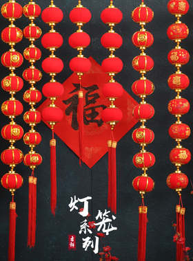 新品2024e龙年春节新年家用装饰小灯笼串挂饰挂件过年室内晚会商