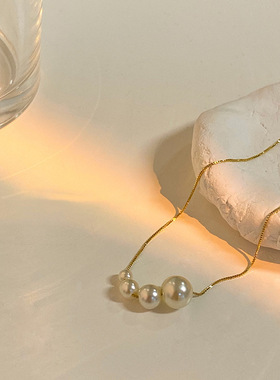 极速26度晚风时尚款简s约轻奢珍珠项链 小众设计感锁骨链气质百