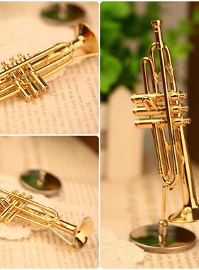 小号乐器摆件小号胸针迷你西洋管乐模型家居饰品朋友创意生日礼物