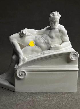 洛伦佐·德·美第奇石膏像米开朗基罗雕塑桌面书架酒柜装饰摆件