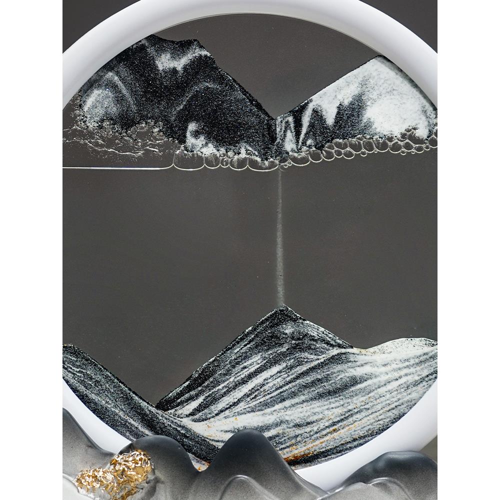 流沙画创意沙漏轻奢高档新中式摆件酒柜电视柜客厅办公桌装饰摆件 - 图3