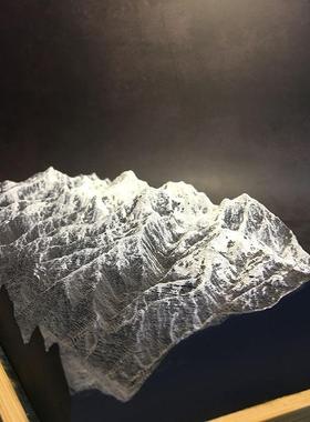 冬官手作 水泥石膏家居摆饰装饰模型雪山高山山峰梅里雪山扩香石