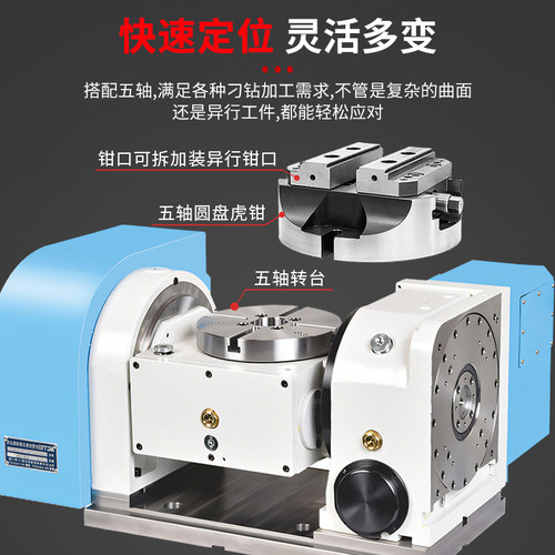 五轴自定心虎钳高精平口钳快速夹具整体加硬精磨合金钢材质 - 图1