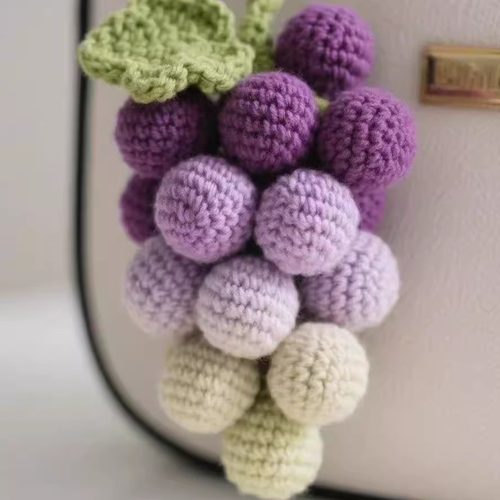 夏日葡萄挂件包挂车挂简单零基础钩针毛线编织材料包diy送礼 - 图0