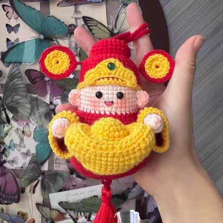 2026新款财神爷挂件毛线手工编织diy材料包钩针新年礼物打发时间,淘宝优惠券,粉丝福利购,淘宝优惠卷