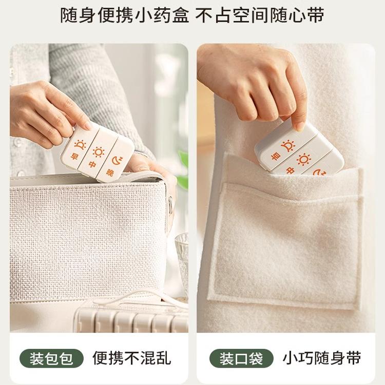药盒便携一日三餐分装药品随身密封小型分药器一周七天吃药提醒盒 - 图1