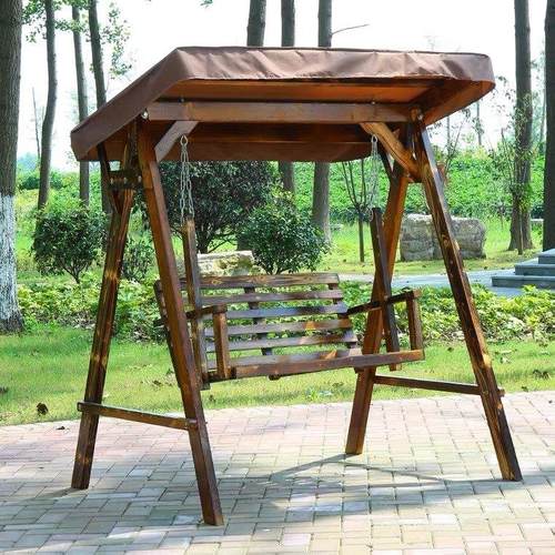 特价防腐实木秋千户外庭院双人摇椅儿童吊篮阳台秋千室内休闲家用 - 图3