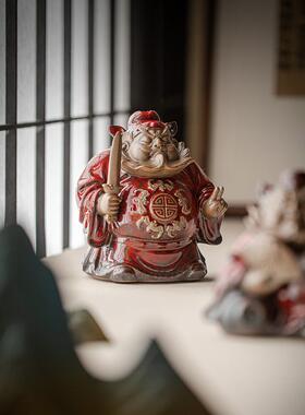 九造中国禅钟装饰品陶瓷家居客厅入口装饰书房桌面装饰品乔迁礼品