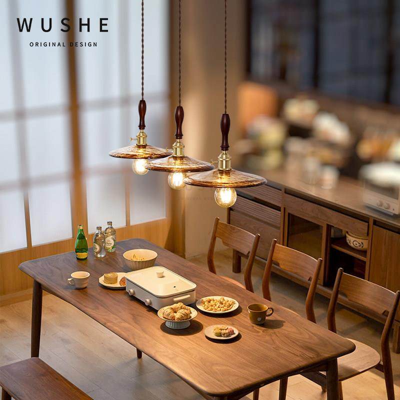三头长盘飞碟法式中古餐厅吊灯侘寂风复古原木吧台茶室设计师新款,淘宝优惠券,粉丝福利购,淘宝优惠卷