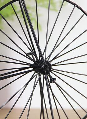 复古手工铁艺自行车家居酒柜装饰品摆件客厅抽象模型小创意工艺品