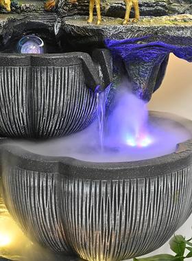 现代流水摆件循环水客厅落地运势风水轮假山喷泉水景阳台景观装饰