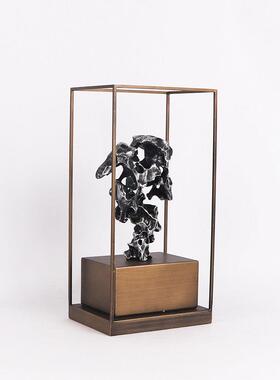 新中式太湖石假山金属罩装饰品家居客厅玄关柜书房博古架艺术摆件