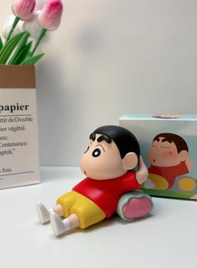 蜡笔小新懒人手机架办公室桌面模型车载摆件公仔可爱潮玩礼物女