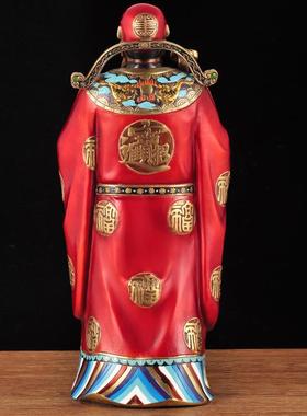 彩铜大财神摆件文财神招财大号家居客厅玄关装饰品开业商务送礼品