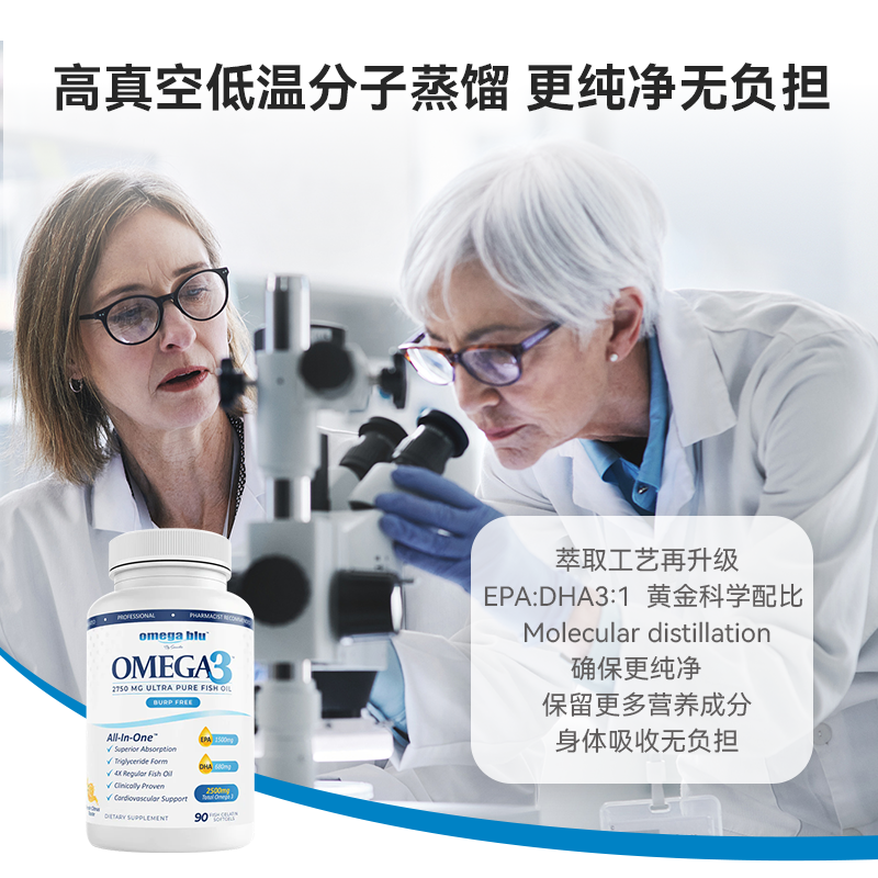 OMEGA BLU蓝美伽 鱼油rTG95%高纯度深海软胶囊成人omega3欧米茄 - 图1