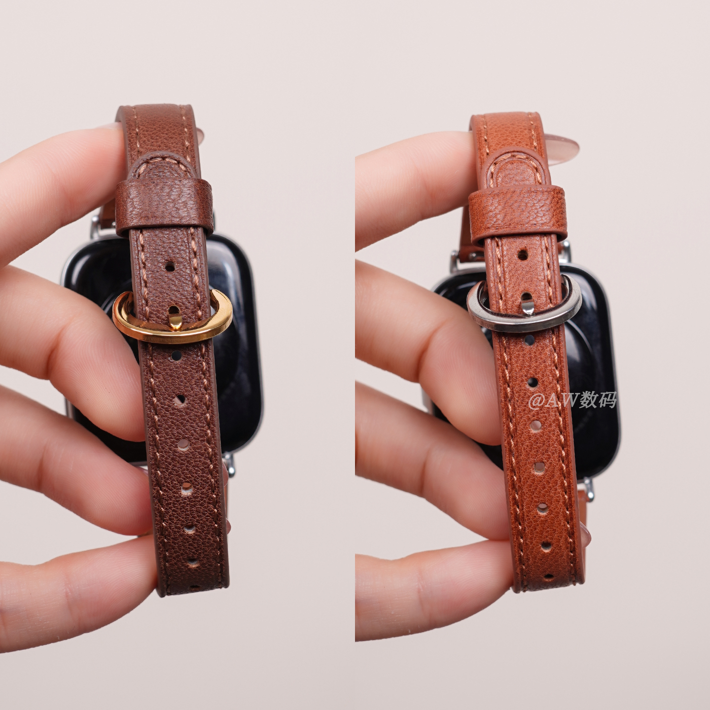 适用华为fit4表带watchfit3新款小蛮腰真皮马蹄扣fit2时尚女款智能运动腕带FIT4pro女生高级感轻奢牛皮替换带 - 图3