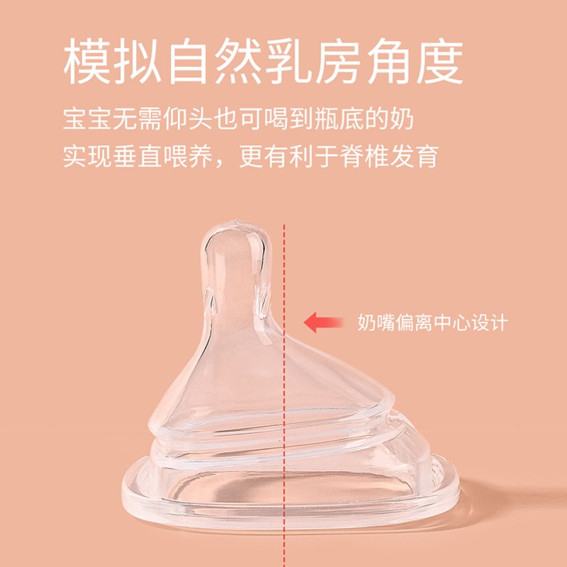 适配赫根奶瓶奶嘴配件鸭嘴学饮吸管杯重力球hegen奶嘴哈根宽口径 - 图1